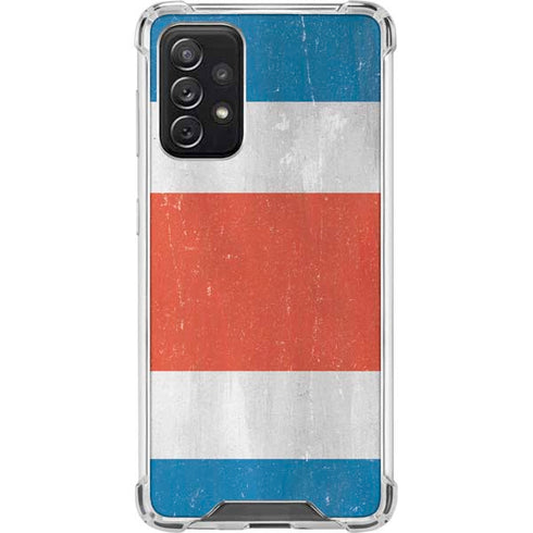 Costa Rican Flag Distressed Galaxy A72 5G Clear Case